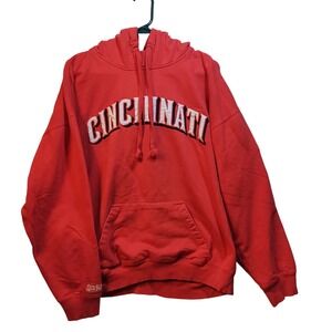 Stitches Cincinnati Reds Baseball Hoodie Red Pullover Athletic Gear 2X Large MLB